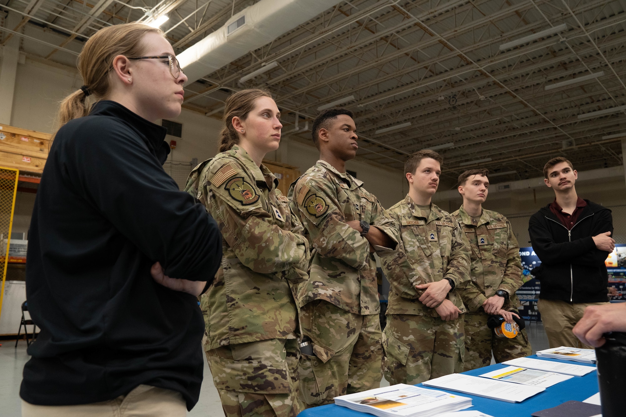 U.S. Air Force ROTC cadets learn about the duties they’ll be expected to perform in the intelligence career field during Pathways to Blue on Keesler Air Force Base, Mississippi, March 23. 2024.