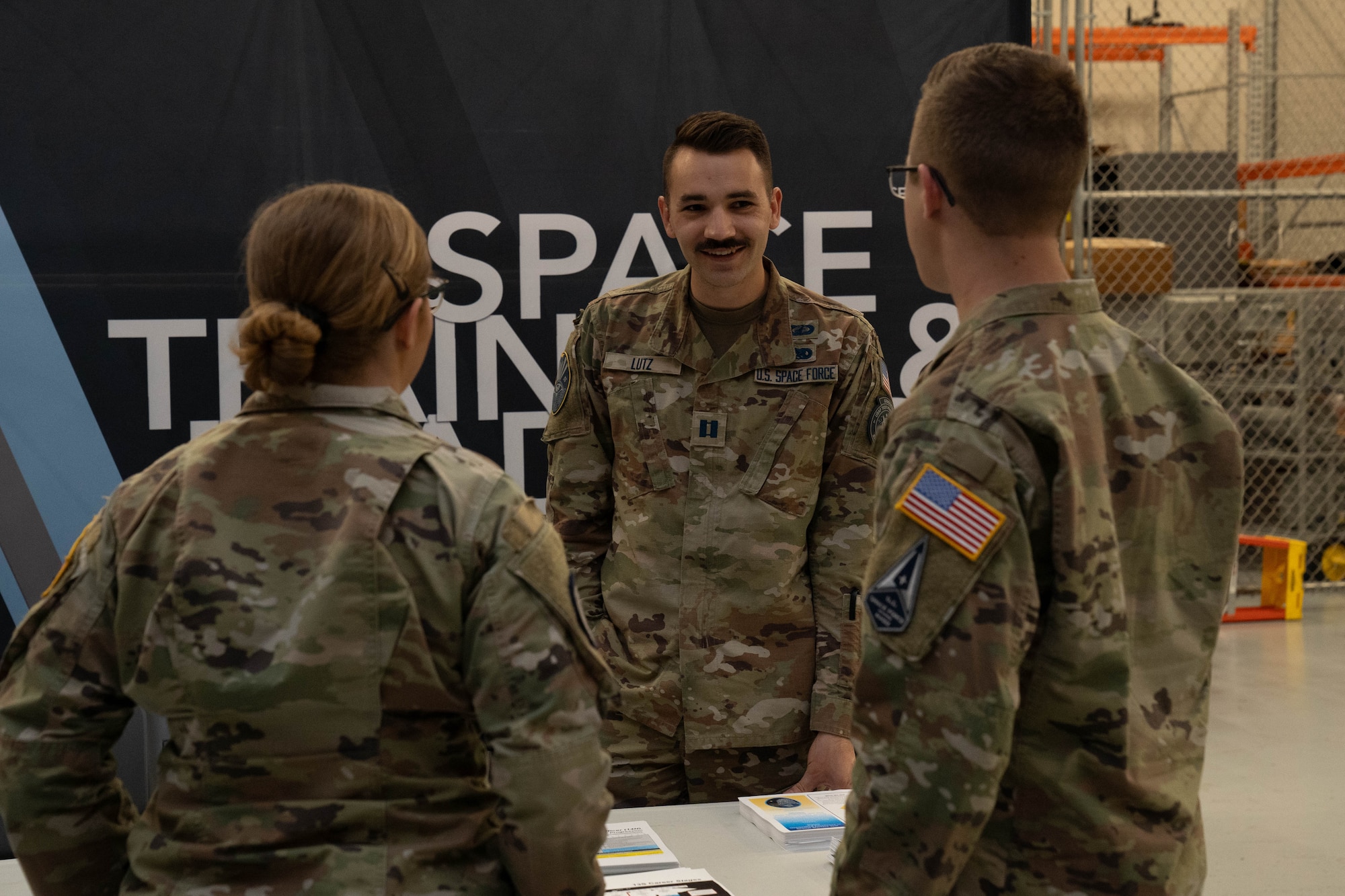 U.S. Space Force Capt. Jacob Lutz, Air Force Research Laboratory systems engineer, gives insight about his work experience at AFRL during Pathways to Blue on Keesler Air Force, Mississippi, March 23, 2024. Pathways