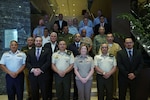 U.S. Army General Laura Richardson, the commander of U.S. Southern Command, takes a group photo with regional security leaders after the opening ceremony of the Central American Security Conference