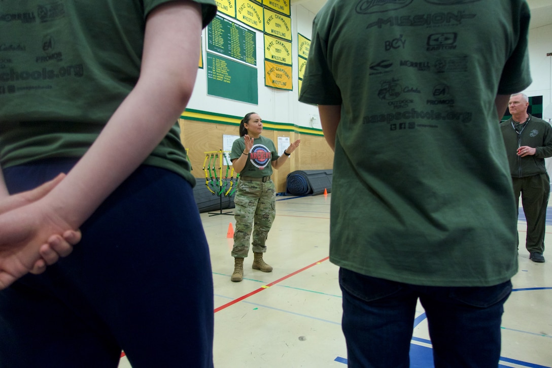 Alaska Air National Guard officer shares story with Service High JROTC