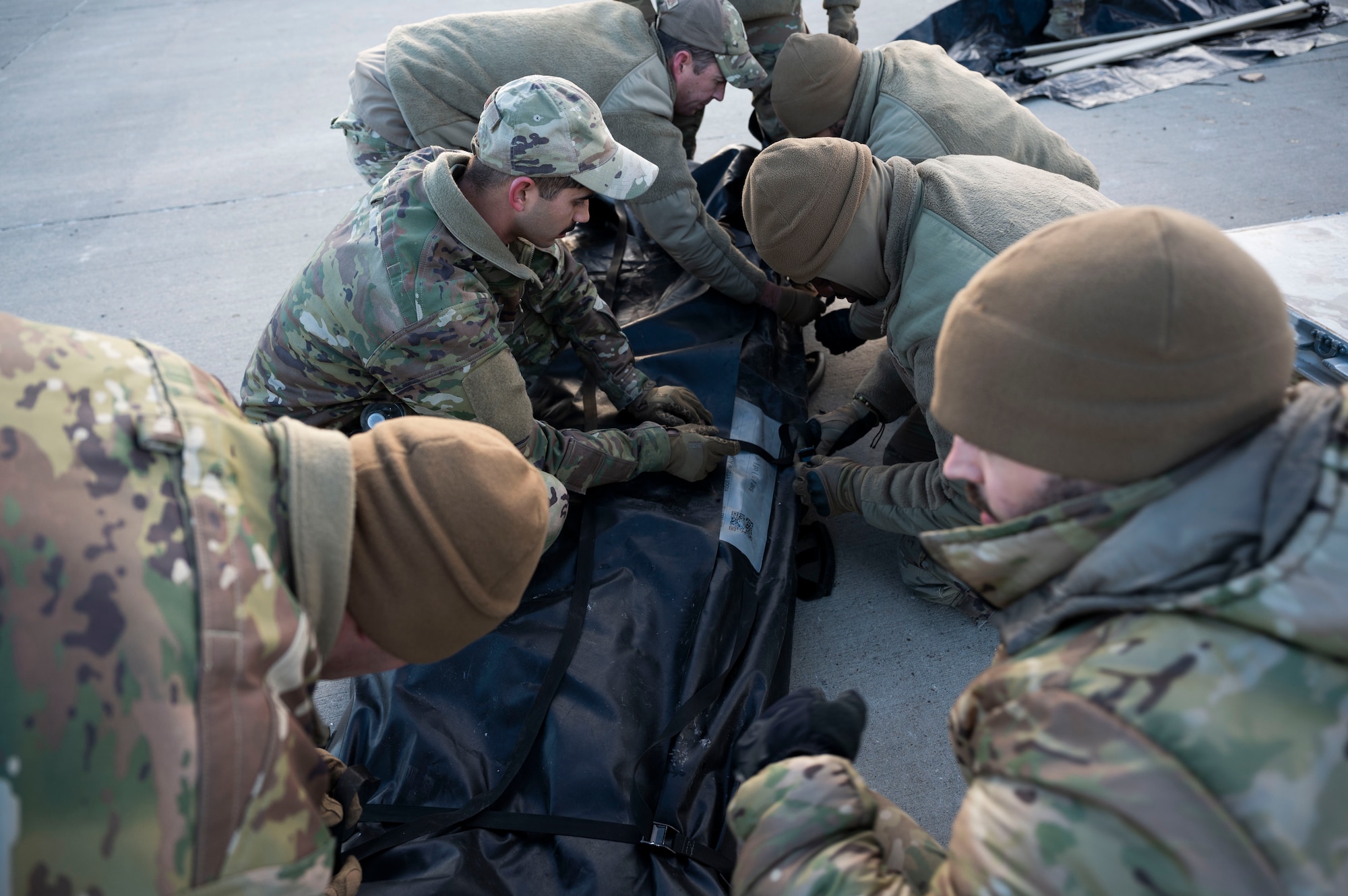 621st CRW members break down tents at the end of Emerald Warrior