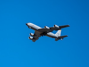 A KC-135 in flight.