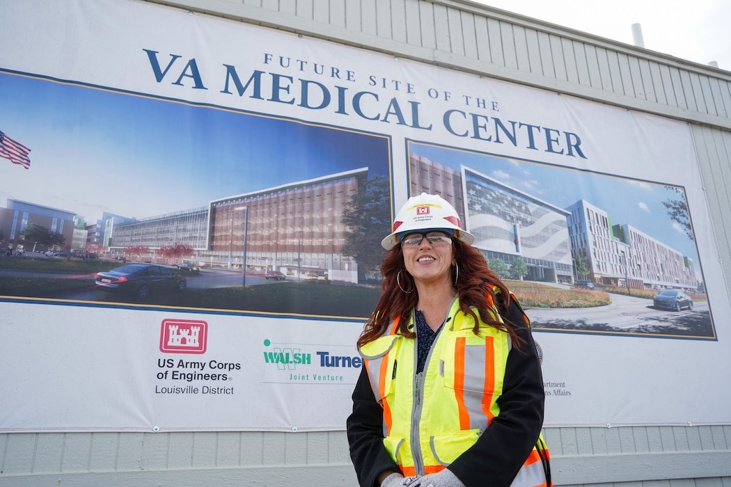Mechille Peters, a quality assurance construction representative for the U.S. Army Corps of Engineers Louisville District, currently works on the Louisville VA Medical Center construction project in Louisville, Kentucky.