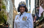 Rear Adm. Zeita Merchant poses for a photo in New York City following her historic promotion. (U.S. Coast Guard photo)