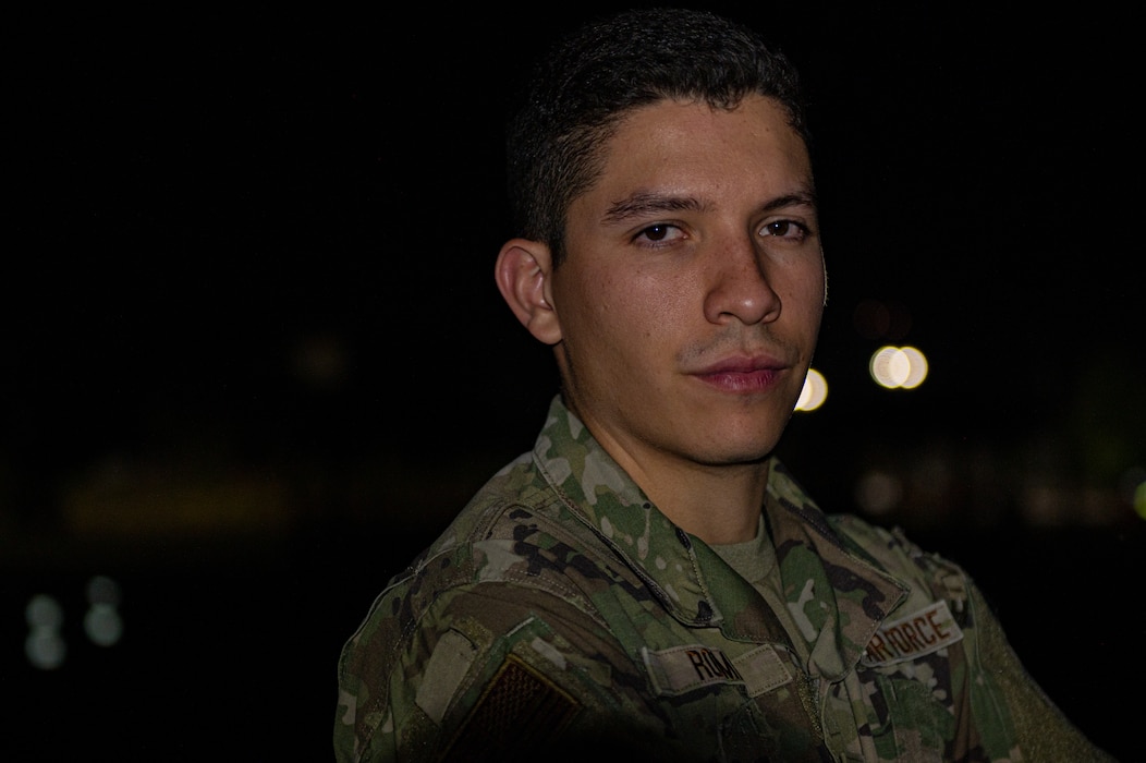 U.S. Air Force 2nd Lt. Gustavo Roman, 23rd Wing A-Staff director of communications, poses for a photo during Exercise Ready Tiger 24-1 at Savannah Air National Guard Base, Georgia, April 14, 2024. The Ready Tiger 24-1 exercise evaluators will assess the 23rd Wing's proficiency in employing decentralized command and control to fulfill air tasking orders across geographically dispersed areas amid communication challenges. (U.S. Air Force photo by Senior Airman Courtney Sebastianelli)