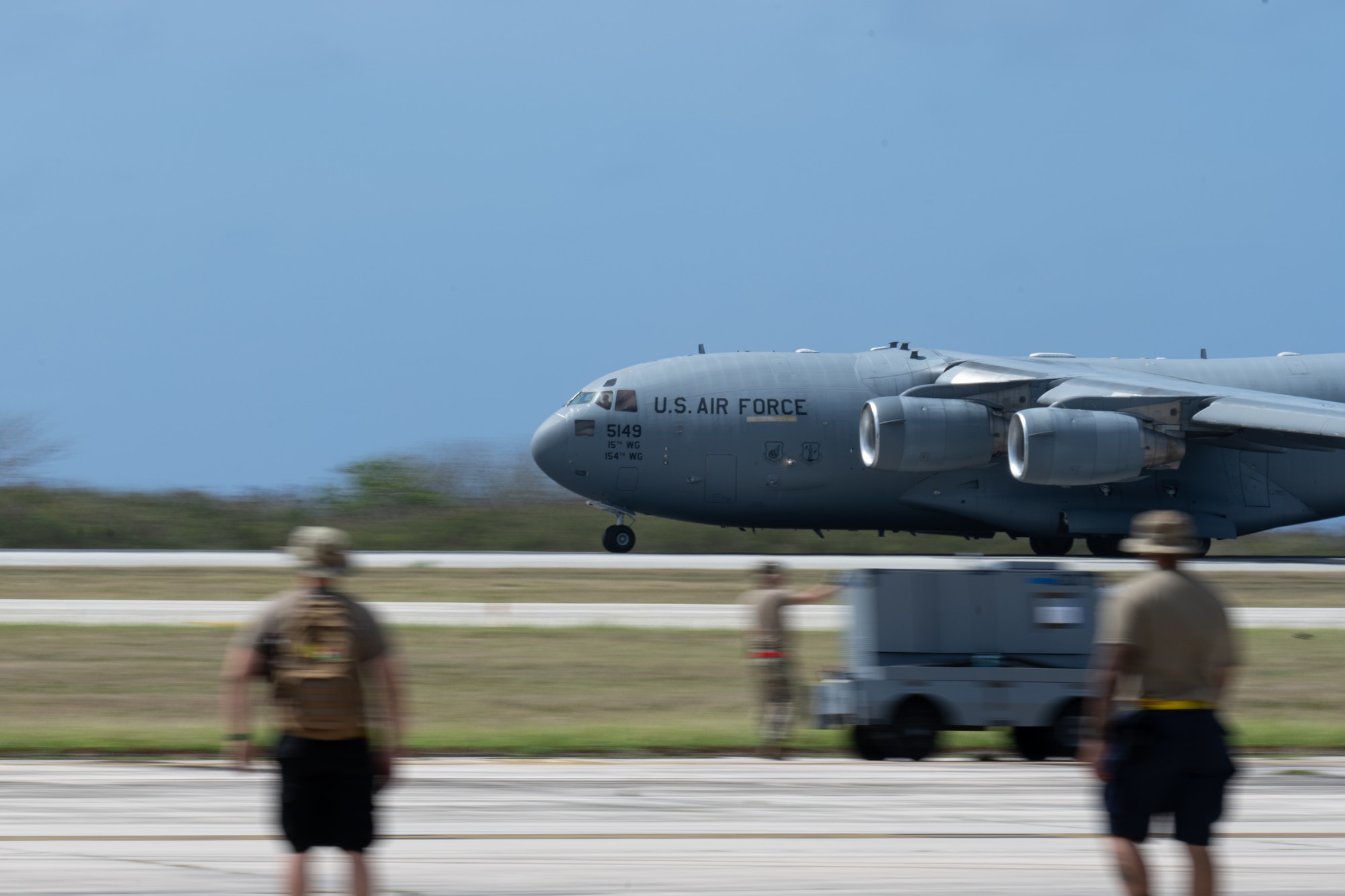 C-17 Globemaster III takes off from Saipan