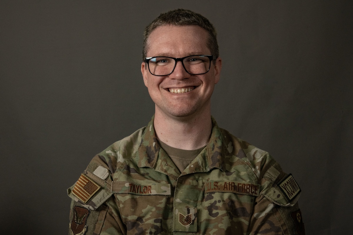 U.S. Air Force Tech. Sgt. Erik Taylor, 352nd Special Operation Wing executive assistant, shares his story as a diagnosed member with attention deficit hyperactivity disorder, major depressive disorder and autism spectrum disorder at Royal Air Force Mildenhall, England, April 15, 2024.