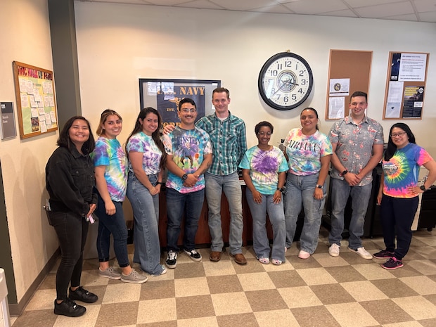 Today on Denim Day, Naval Health Clinic Lemoore, Hornet Health, Branch Health Clinic Fallon, and Branch Dental Clinic and Naval Medical Administrative Unit Monterey joined forces to spread the word about the misconceptions that surround sexual assault. Staff members wore jeans to stand is solidarity with victims of sexual assault. Photographed are staff members from the Hornet Health Clinic located at the operations side of Naval Air Station Lemoore.  (U.S. Navy contributed photo/released)