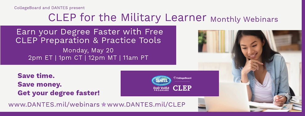 May 20 CLEP webinar for service members
