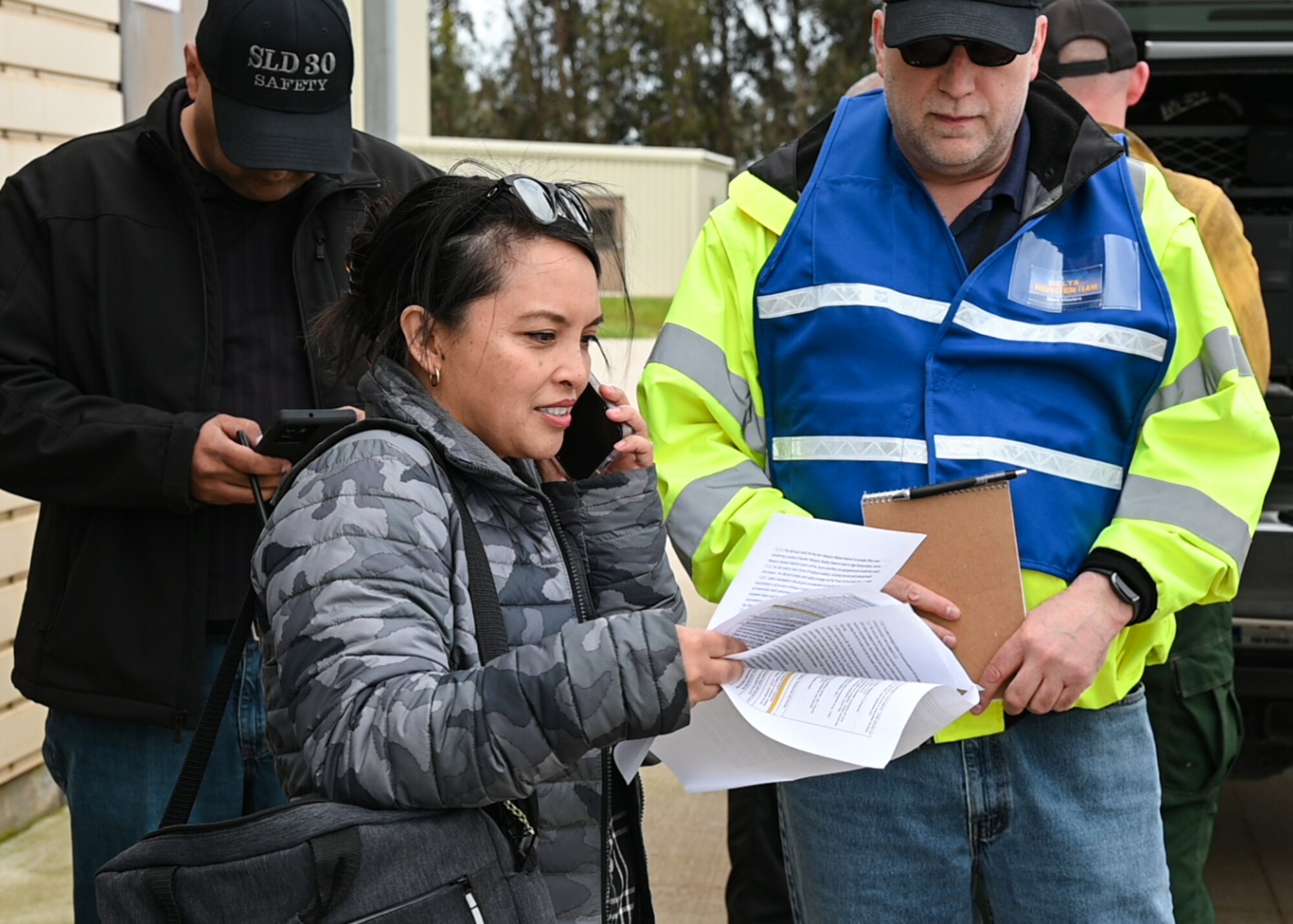 A Pad Safety and Health specialist, reads through documents and readiness procedures during a Spacecraft Accident Emergency Management Evaluation at Vandenberg Space Force Base.
