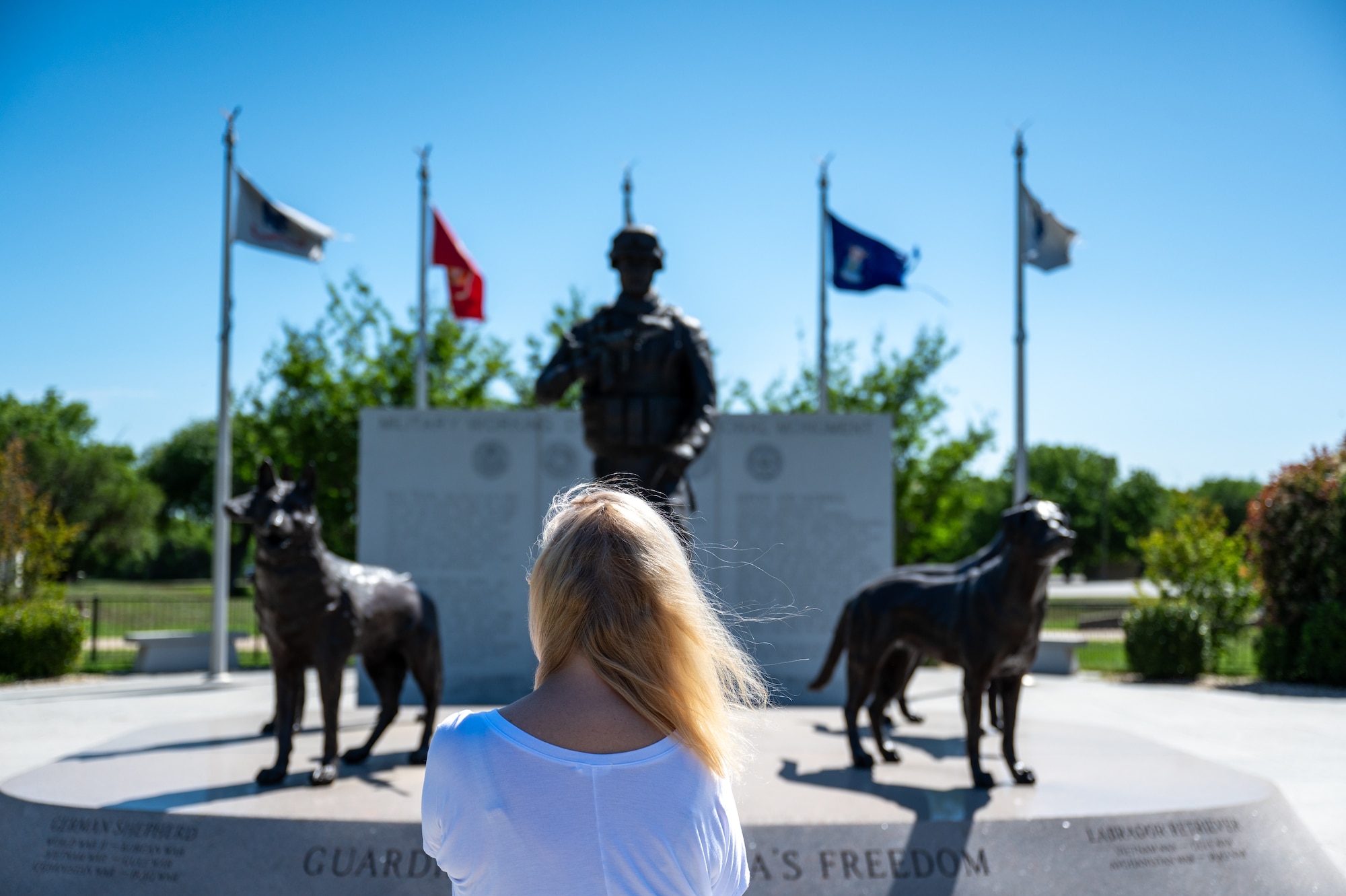 On April 2, 2024, the family of Robert ‘Bob’ Throneburg pays a visit to the 341st Training Squadron, at Joint Base San Antonio-Lackland, reflecting on the enduring legacy of Military Working Dog Nemo and Bob Throneburg. The impact of Nemo and Throneburg continues to resonate within the MWD community. (U.S. Air Force photo by 2nd Lt. Kate Anderson)