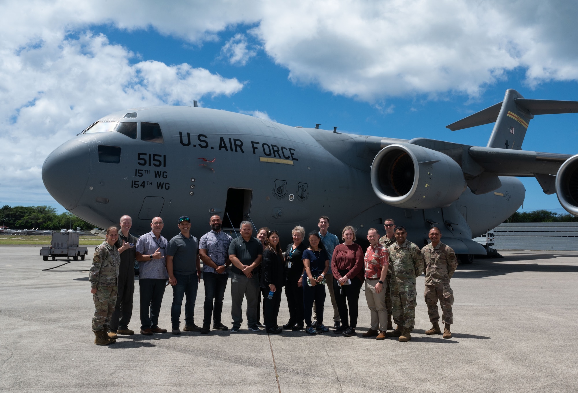 Fifteen medical professionals from the island of Oahu visited Joint Base Pearl Harbor-Hickam to get eyes on the U.S. Air Force’s aeromedical evacuation system and its capabilities, April 10, 2024. The AE system provides worldwide coverage, capable of evacuating patients from nearly any location around the globe. This includes both combat zones and humanitarian missions. (U.S. Air Force photo by Tech. Sgt. Hailey Haux)
