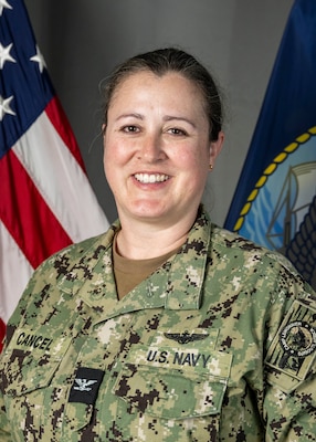 U.S. Navy bio photo for Capt. Eilis M. Cancel