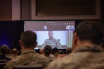 Army Gen. Daniel Hokanson, chief, National Guard Bureau, addressed the attendees virtually at the State Partnership Program conference, an annual forum for collaboration on global security cooperation.