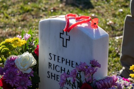 Members of the 1st Battalion 5th Infantry Regiment "Bobcats" meet for a 20th anniversary of their deployment to Mosul, Iraq during Operation Iraqi Freedom and commemorate the 19th anniversary of the passing of their colleague, Sgt. Stephen R. Sherman, who was killed in action by an improvised explosive device, on Feb. 3, at Arlington National Cemetery, in Arlington, Va. The Bobcats provided a wreath that was laid at the Tomb of the Unknown Soldier by Sherman’s mother who was accompanied by the Sentinels of the 3d U.S. Infantry Regiment – The Old Guard. After laying a wreath at the Tomb of the Unknown Soldier in Sherman’s honor, the Bobcats paid tribute to Sherman, and his surviving mother, by visiting his headstone and recalling stories of Sherman. Sherman’s mother closed the commemorative gathering by distributing coins dedicated to Sherman’s memory.