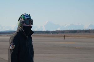 U.S. Navy Aviation Machinist stands ready during Red Flag-Alaska 24-1.