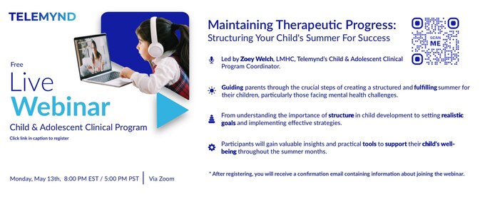 Free Webinar - Maintaining Therapeutic Progress: Structuring Your Child's Summer for Success