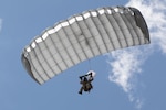 A U.S. Army Soldier conducts a free fall airborne jump out of a C-130 Hercules cargo plane during the Joint Parachute Operational Mishap Preventative Orientation Course Enhanced (POMPOC-E) April 25, 2024, at the Plantation Airpark, Sylvania, Georgia.