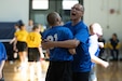 Bluegrass ChalleNGe Academy cadets celebrate as their team wins a volleyball match Friday, April 26.
