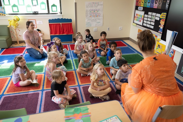 The Lorax Reads to Students to Celebrate Earth Day and the Month of the Military Child