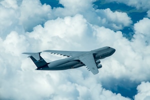 A C-5 in flight.