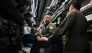 Air Force members tour the RIVET JOINT