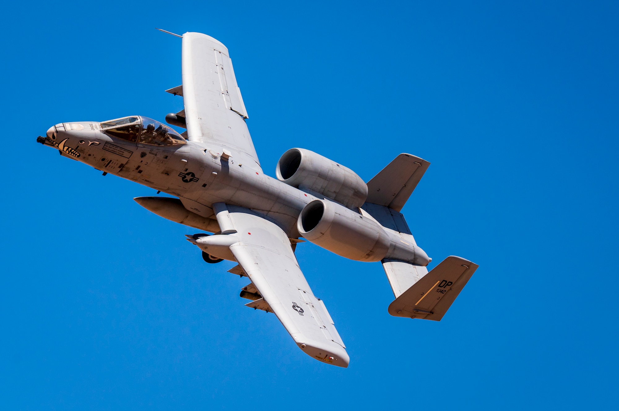 A U.S. Air Force A-10C Thunderbolt II assigned to the 47th Fighter Squadron, Davis-Monthan Air Force Base, Arizona, flies over Range 2 during Haboob Havoc 2024, April 24, 2024, at Barry M. Goldwater Range, Arizona.