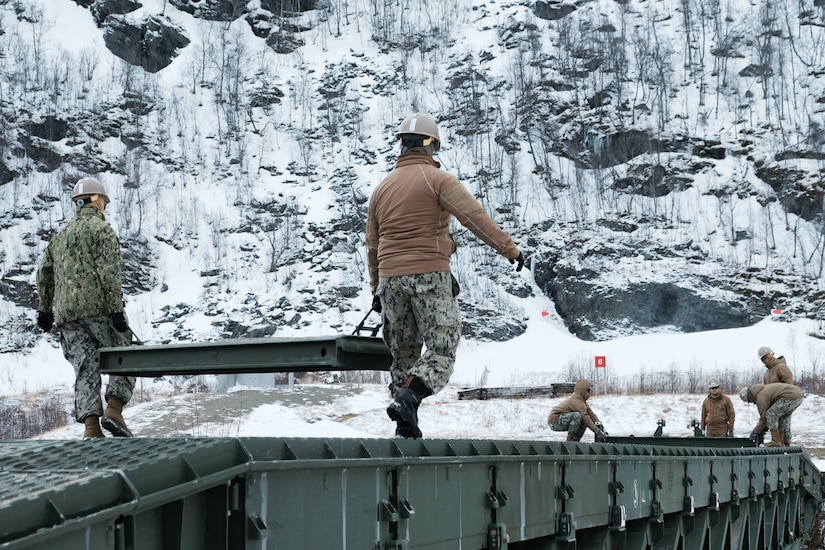 NMCB-11 assemble a bridge during NATO exercise (DEFENDER) 2024.