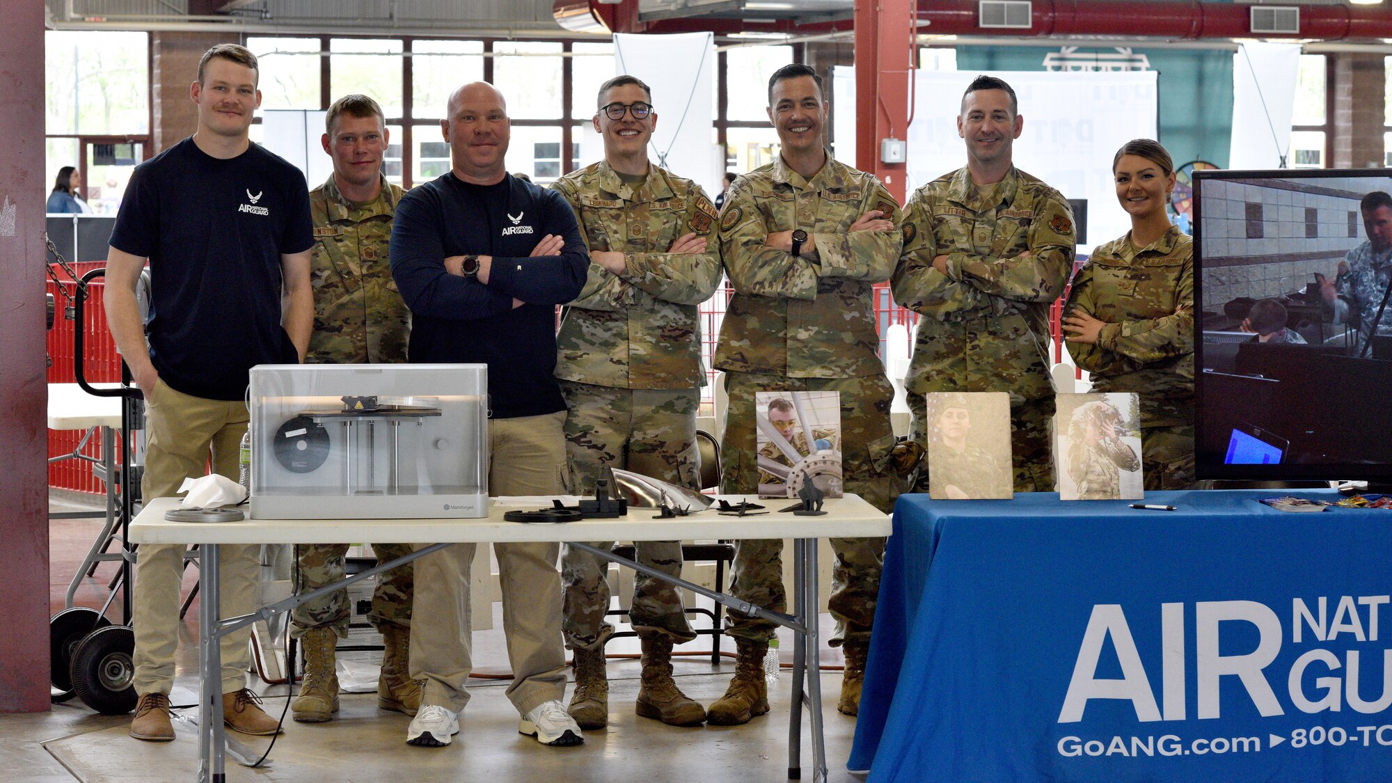 Photo of the 183d Wing members that participated in the Illinois CareerSPARK STEAM Expo.