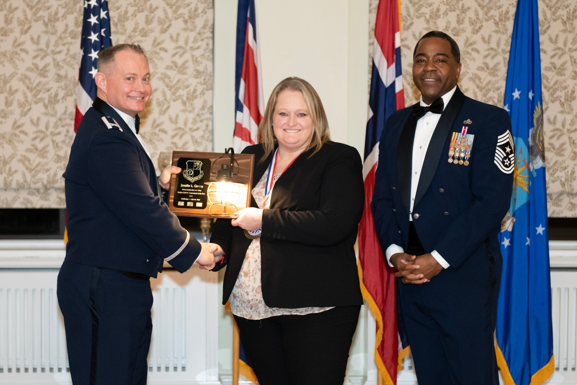 Jennifer Gerena, 423d Force Support Squadron child and youth services flight chief, poses for a photo at RAF Alconbury, England. Gerena was awarded the U.S. Air Forces in Europe – Air Forces Africa’s 2023 Outstanding Airman of the Year for the Civilian Category IV of the Year (Supervisory) award. (Courtesy Photo)