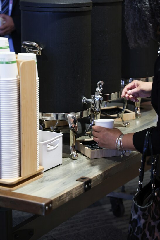 An assortment of hot drinks.