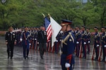 Gen. Stephen N. Whiting, U.S. Space Command commander, reviewed the Japanese Self Defense Force ceremonial honor guard, alongside Japan Joint Staff Chairman Gen. Yoshihide Yoshida, during an arrival ceremony in front of the Japanese Ministry of Defense in Tokyo, April 24, 2024. Whiting and Chief Master Sgt. Jacob Simmons, USSPACECOM command senior enlisted leader, visited the Indo-Pacific region April 18-28 as part of their first international trip as a combatant command team.