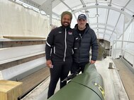 David Snypes and DJ Skelton at bobsled practice.