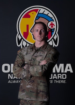 Portrait of Staff Sgt. Brock Wilson, the 2024 Oklahoma Army National Guard Noncommissioned Officer of the Year. Wilson is an Oklahoma City resident serving in the 120th Medical Company (Area Support), 120th Engineer Battalion, 90th Troop Command