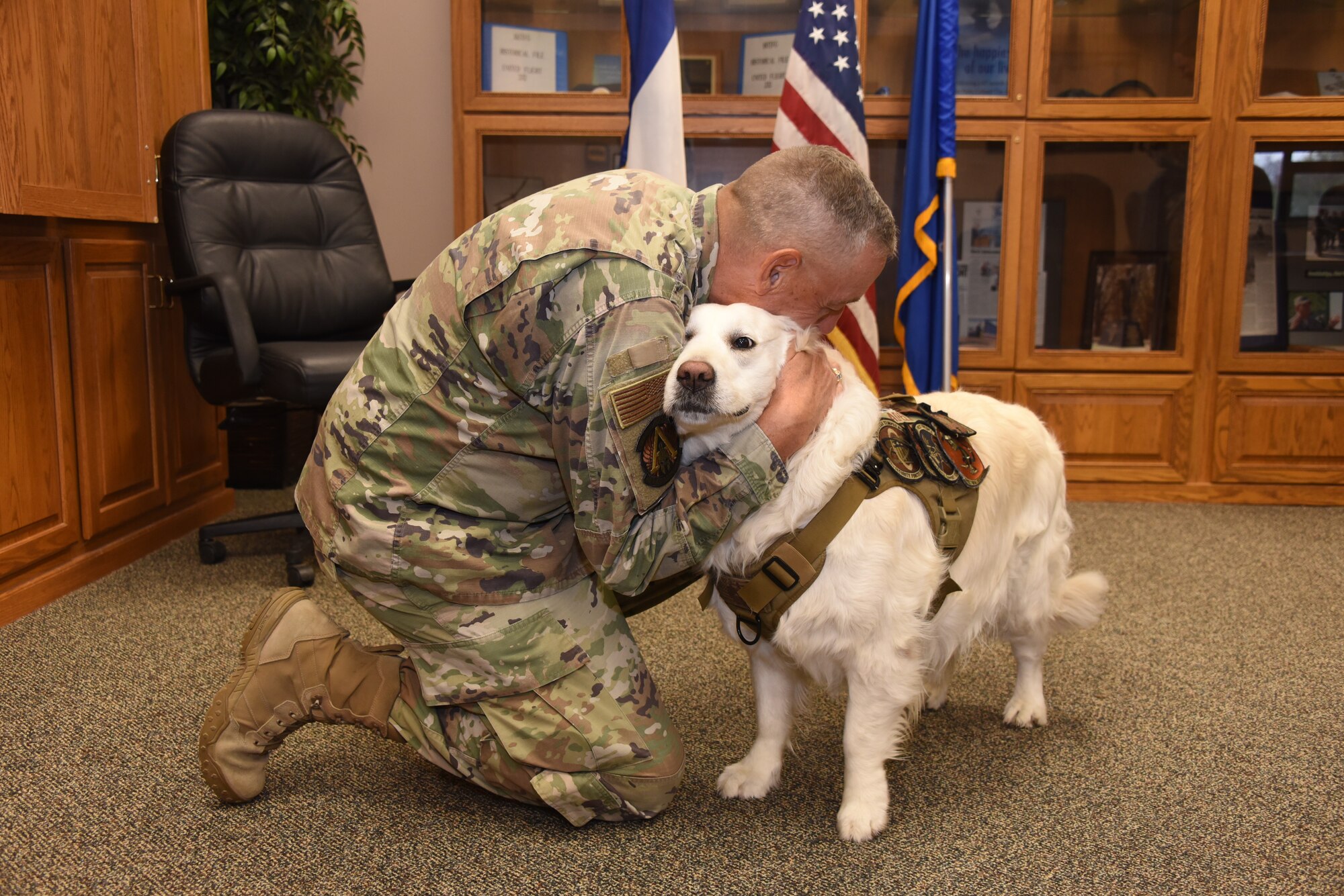 Airmen with dog