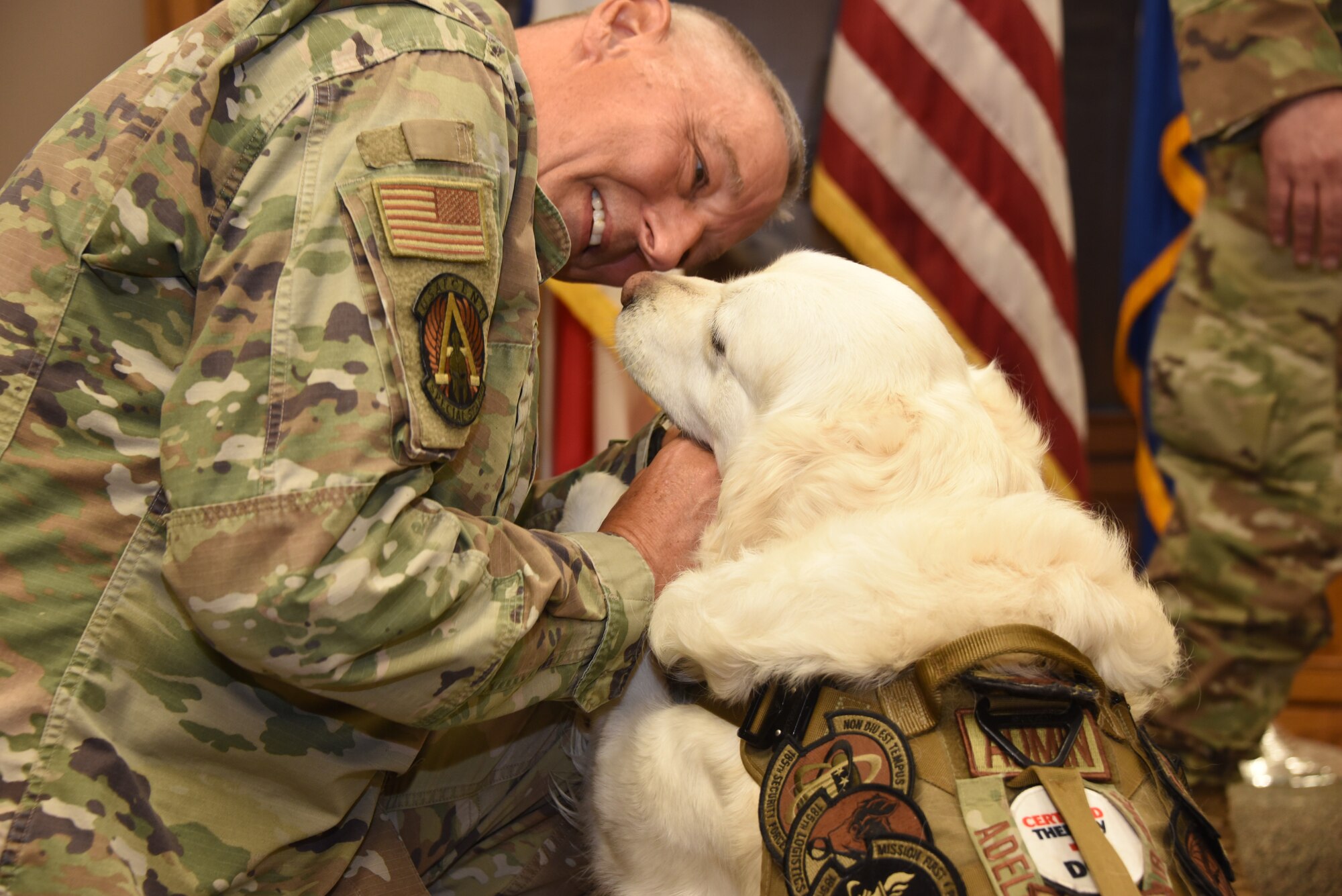 Airmen with dog