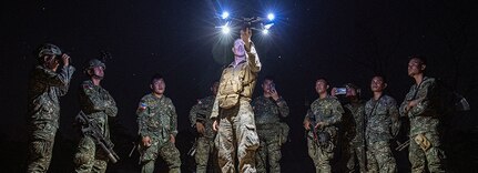 240426-M-HY848-1363 BALABAC ISLAND, Philippines (April 26, 2024) U.S. Marine Corps Cpl. Joshua Henneberg, a rifleman assigned to Alpha Company, Battalion Landing Team 1/5, 15th Marine Expeditionary Unit, prepares to launch a Skydio X2D small unmanned aerial system during integrated training alongside Philippine Marines during Exercise Balikatan 24 on Balabac Island, Philippines, April 26, 2024. BK 24 is an annual exercise between the Armed Forces of the Philippines and the U.S. military designed to strengthen bilateral interoperability, capabilities, trust, and cooperation built over decades of shared experiences. (U.S. Marine Corps photo by Lance Cpl. Peyton Kahle)