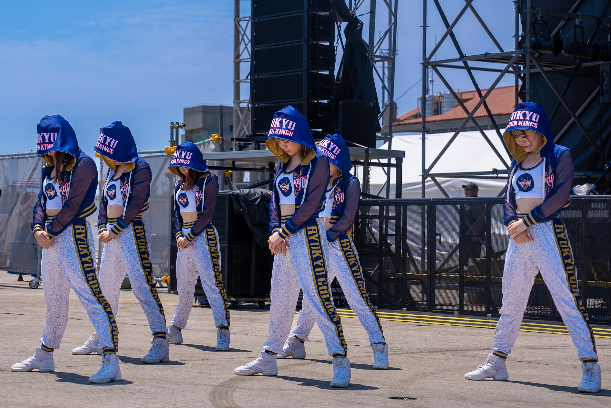 The Ryukyu Kings cheer squad performs a routine.