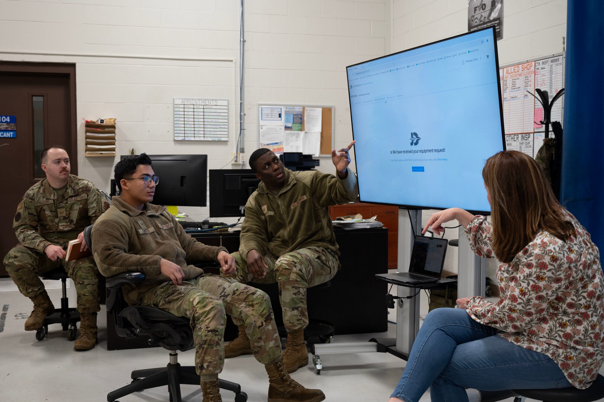 For years, Aerospace Maintainers have used land mobile radios or corded landlines to communicate with Aerospace Ground Equipment (AGE) dispatchers, in requesting delivery of equipment needed on the flightline. With this process, radio transmissions can be muddled due to factors like noises on the flightline and enunciation of words, all leading to errors in communication. This has posed various challenges when it comes to AGE operations. 
To remedy this issue, U.S. Air Force Master Sgt. Jacob Sullivan, the 62d Maintenance Squadron’s AGE production superintendent, created an idea for an app called Jet Dash. The app provides Airmen the capability to request support equipment without the use of land mobile radios or landlines. With this application, customers will be able to schedule requests prior to maintenance start times and customers will maintain visibility of the exact time they request support, equipment, and have an estimated time of arrival via their assigned mobile device.
