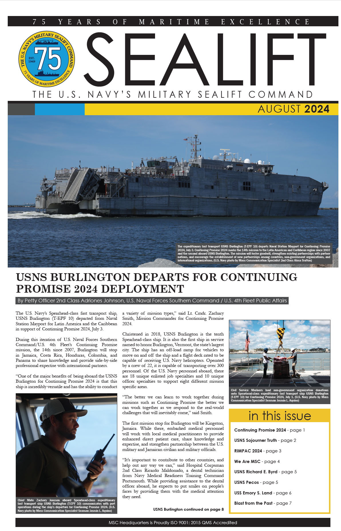 August 2024 Sealift Cover