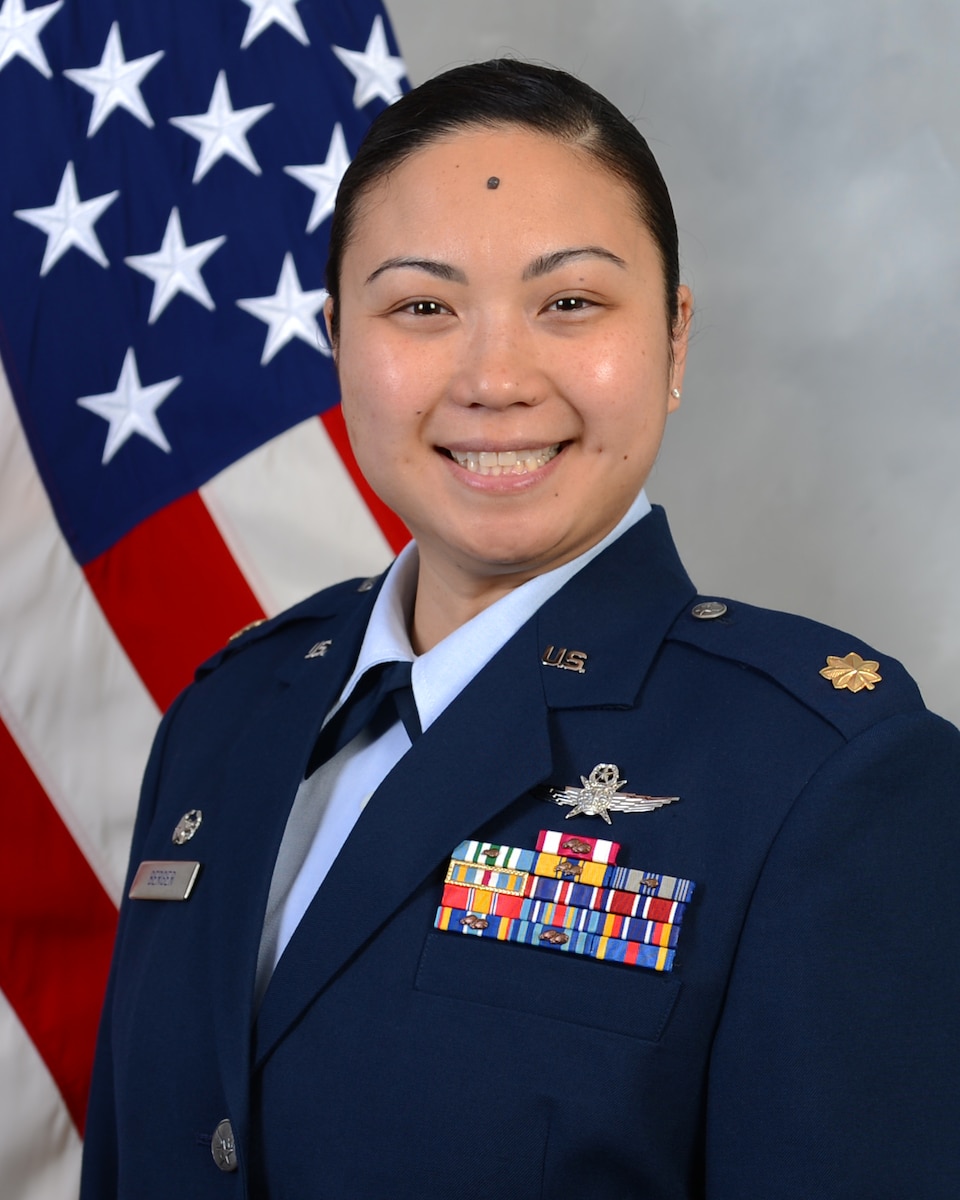 This is the official photo of Maj. Kimberlyann P. Berger, 627th Communications Squadron Commander.