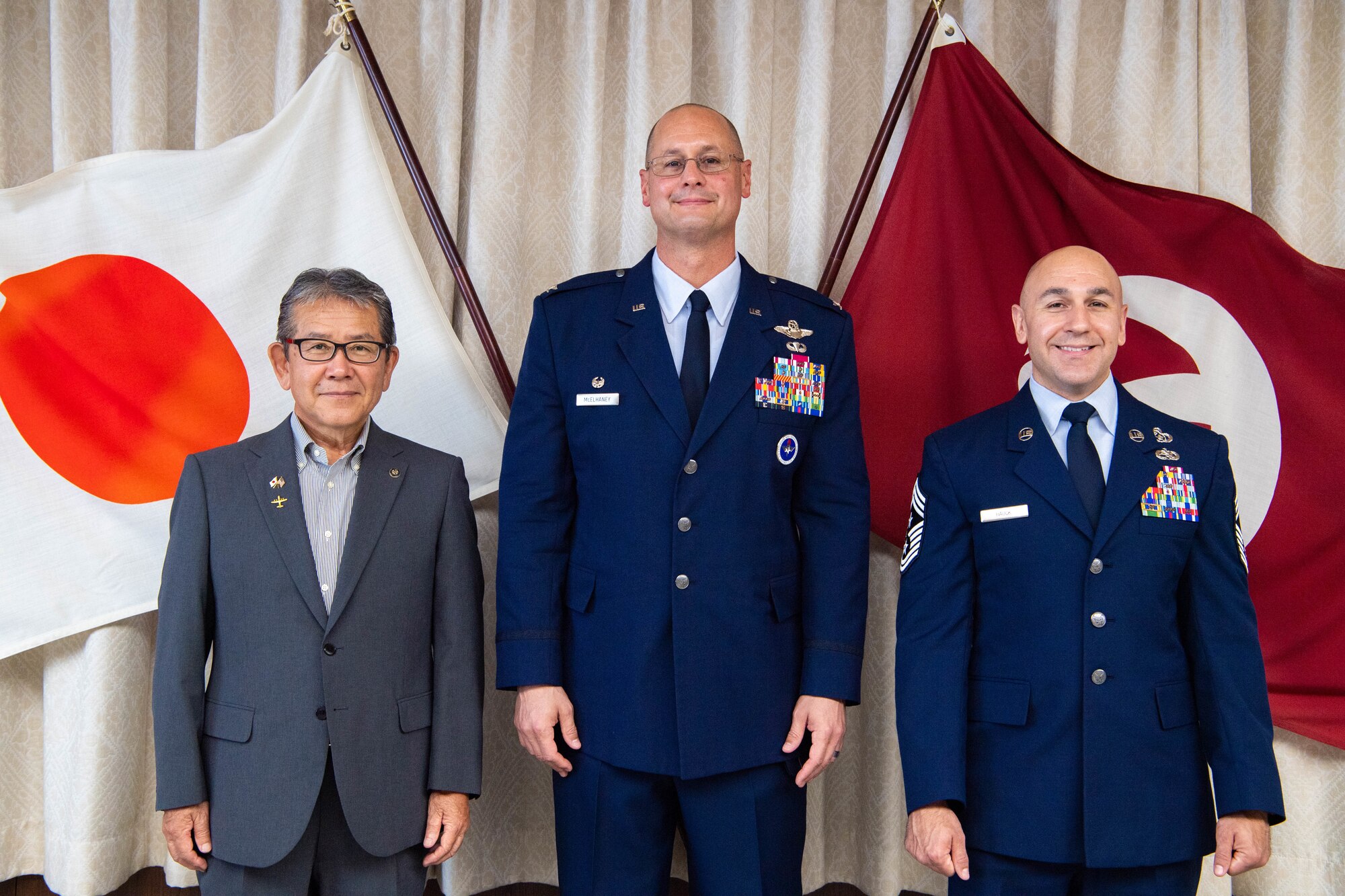 A group of people pose for a photo.