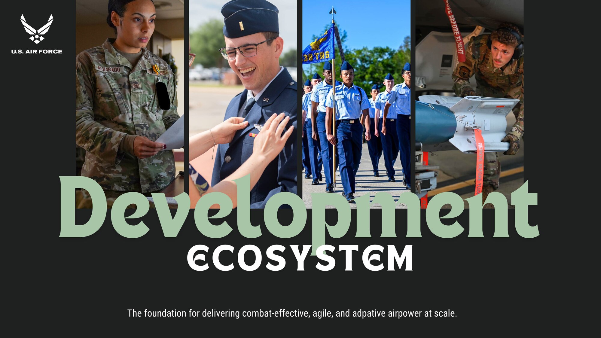 Graphic with Airmen and text