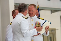 Capt. Brian J. Schneider, from Long Island, New York, relieved Capt. Bryan P. Hager, from Bangs, Texas, as commodore, Commander, Task Force (CTF) 67, during a change of command ceremony at Naval Air Station Sigonella, Italy, Aug. 1, 2024.