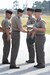 Pvt. Lukas Harris, right, a Pennsylvania Army National Guard recruit, receives the Soldier of the Cycle award at his Basic Combat Training graduation June 27, 2024, at Fort Jackson, South Carolina. (Courtesy photo)