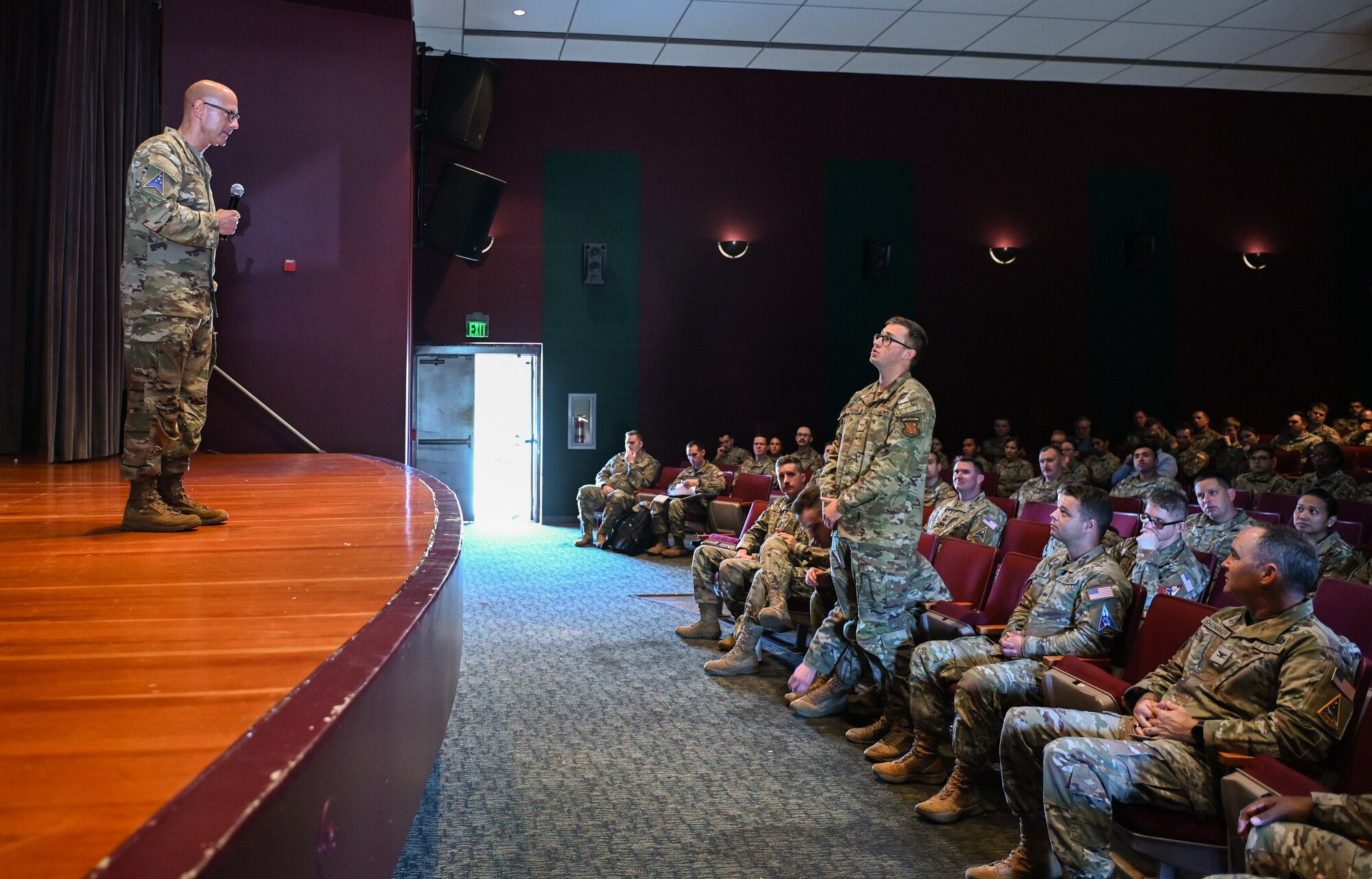 Chief Master Sergeant of the Space Force John Bentivegna hosts a Town Hall for Vandenberg SFB personnel at Vandenberg Space Force Base.