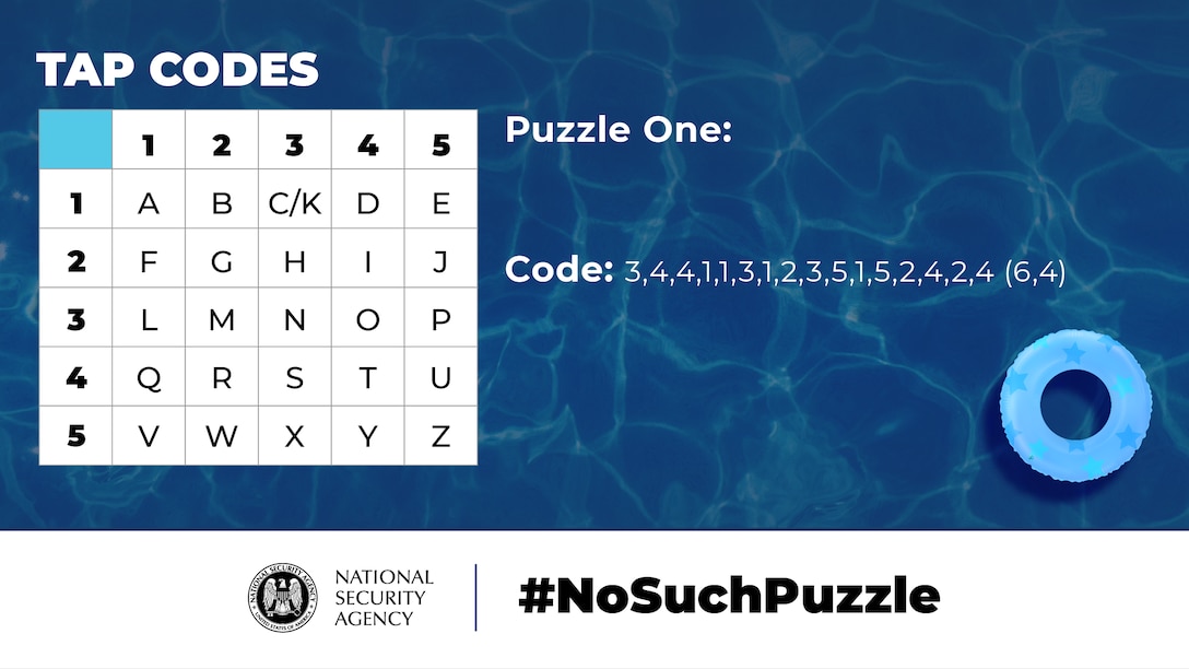 No Such Puzzle: Tap Codes Puzzle One graphic