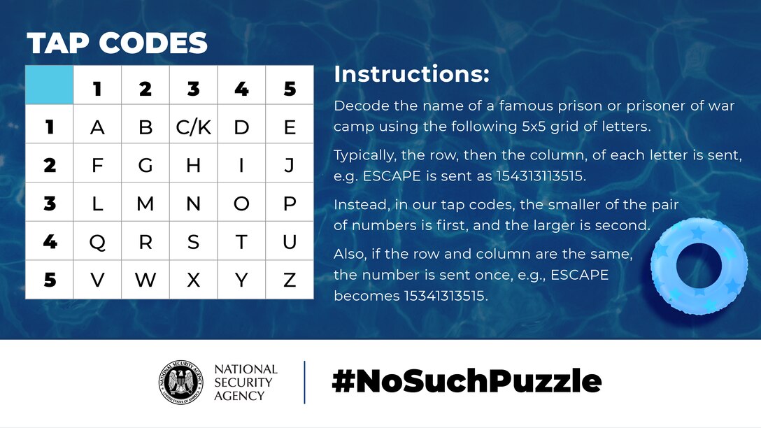 No Such Puzzle: Tap Codes Instructions graphic