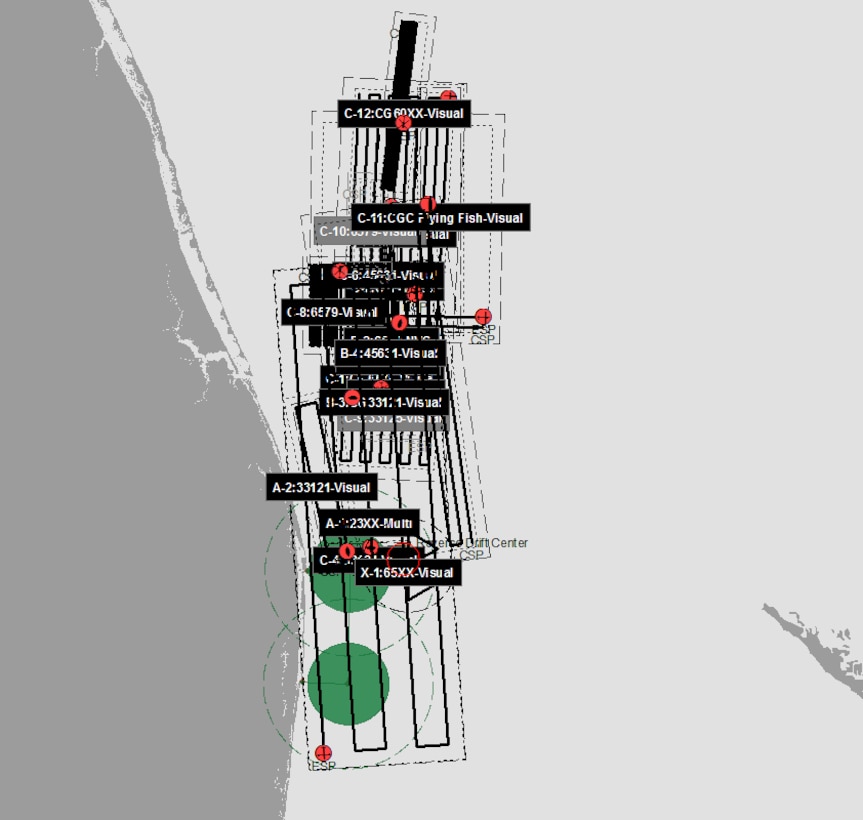 Overview of Coast Guard search patterns for missing boater, Rick Ferozi, Aug. 3, 2024. Coast Guard suspended the search after a person in the water was recovered matching the identity of the individual.