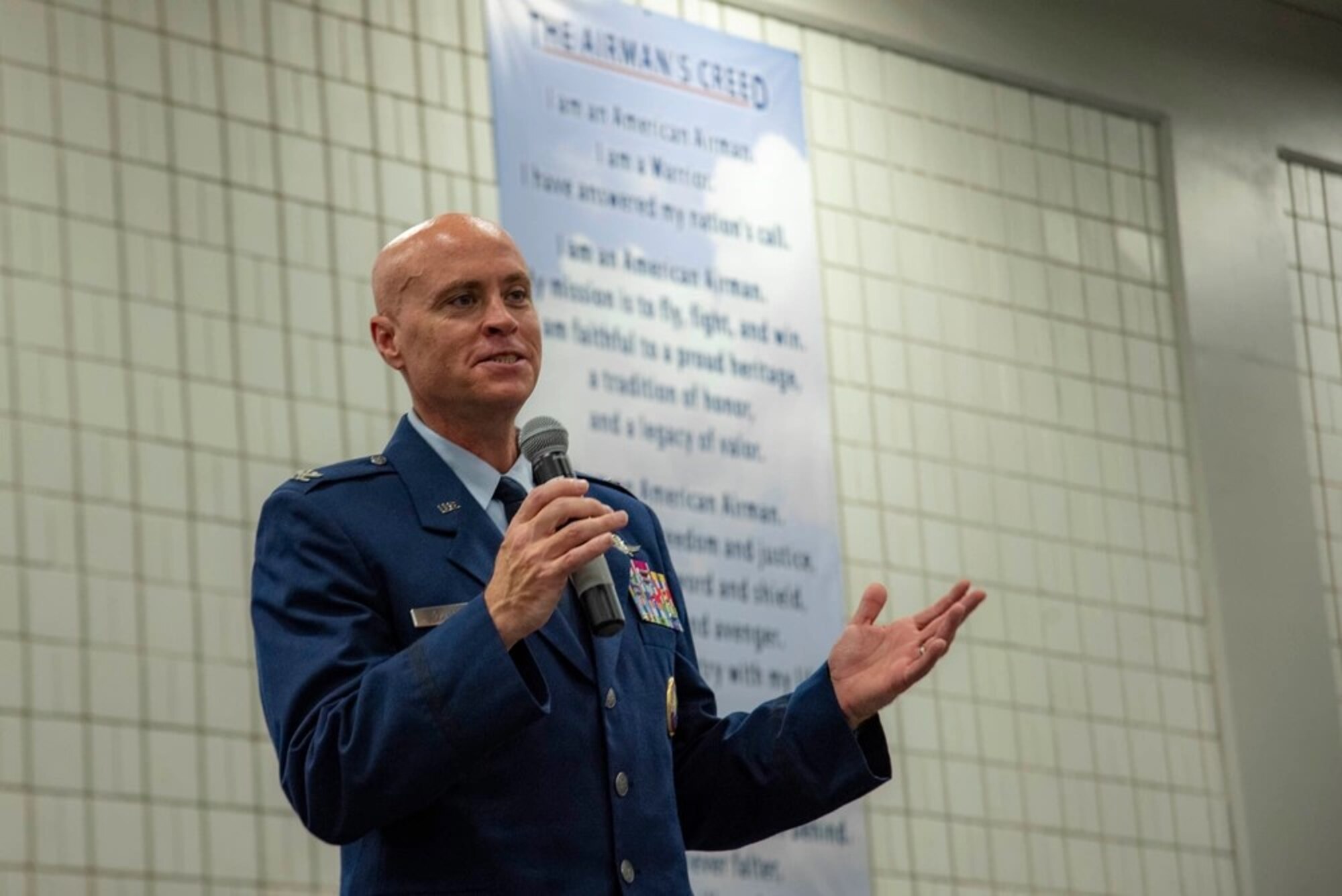 Col. Jason Glass, Tennessee Assistant Adjutant General, Air, speaks at the activation ceremony for the 228th Cyberspace Operations Group Aug. 4, 2024, held at McGhee Tyson Air National Guard Base.